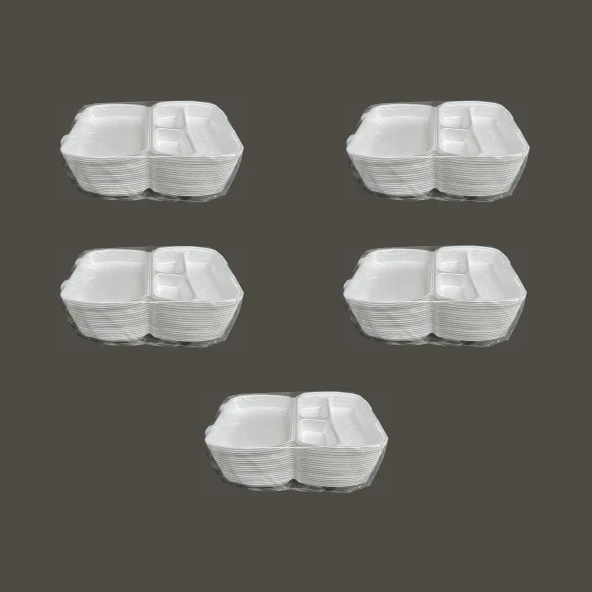 Dağyüce 23/A Tek Kullanımlık Köpük 3 Bölmeli Kapaklı Kase Kutu - 20x24 Cm. - 20 Adetlik 5 Paket ürün görseli 1