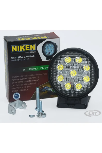 Yuvarlak Çalışma Lambası 9 Led Pro Seri ürün görseli 1