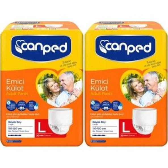 Canped Emici Külot Büyük Boy L 30'lu 2 Adet Hasta Bezi ürün görseli 1