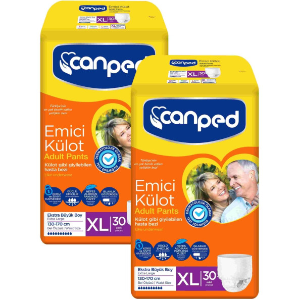 Canped Emici Külot Ekstra Büyük Boy XL 30'lu 2 Adet Hasta Bezi ürün görseli 1