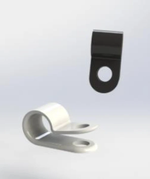 6,4(1/4")mm Kablo Klipsi (100 Adet) Beyaz ürün görseli 1