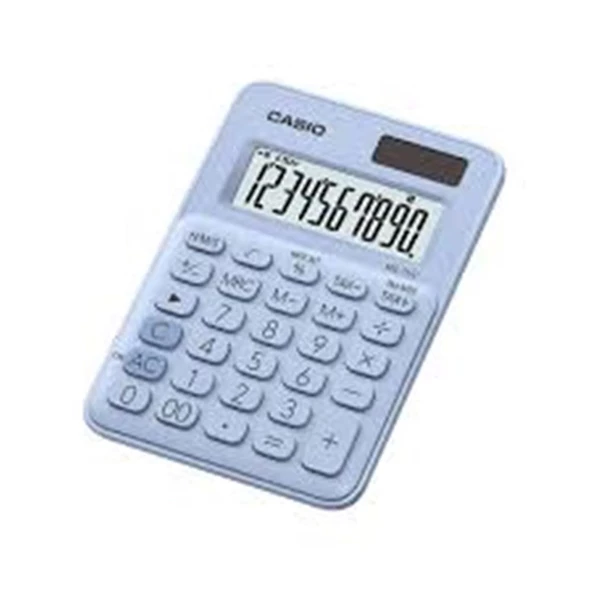 Casio MS-7UC-LB 10 Hane Açık Mavi Masa Üstü Hesap Makinesi ürün görseli 1