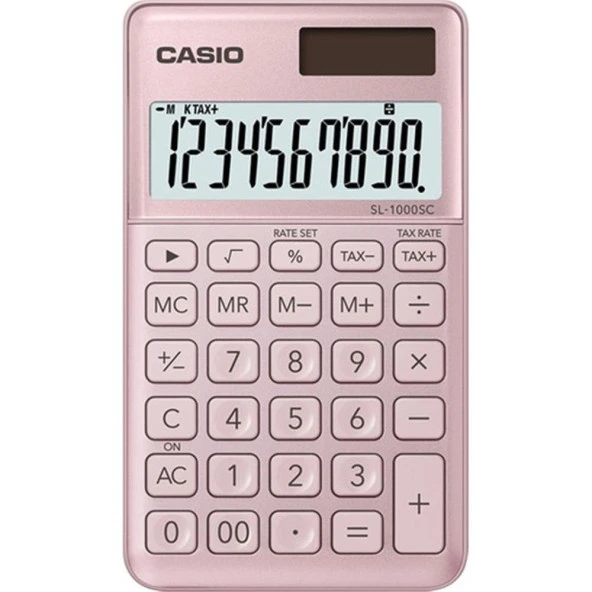 Casio SL-1000SC-PK Cep Tipi 10 Hane Pembe Hesap Makinesi ürün görseli 1