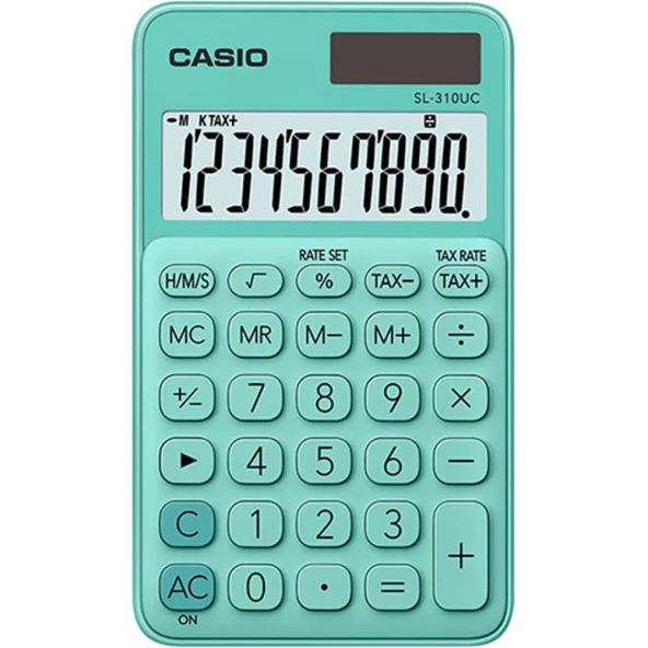 Casio SL-310UC-GN Cep Tipi 10 Hane Yeşil Hesap Makinesi ürün görseli 1