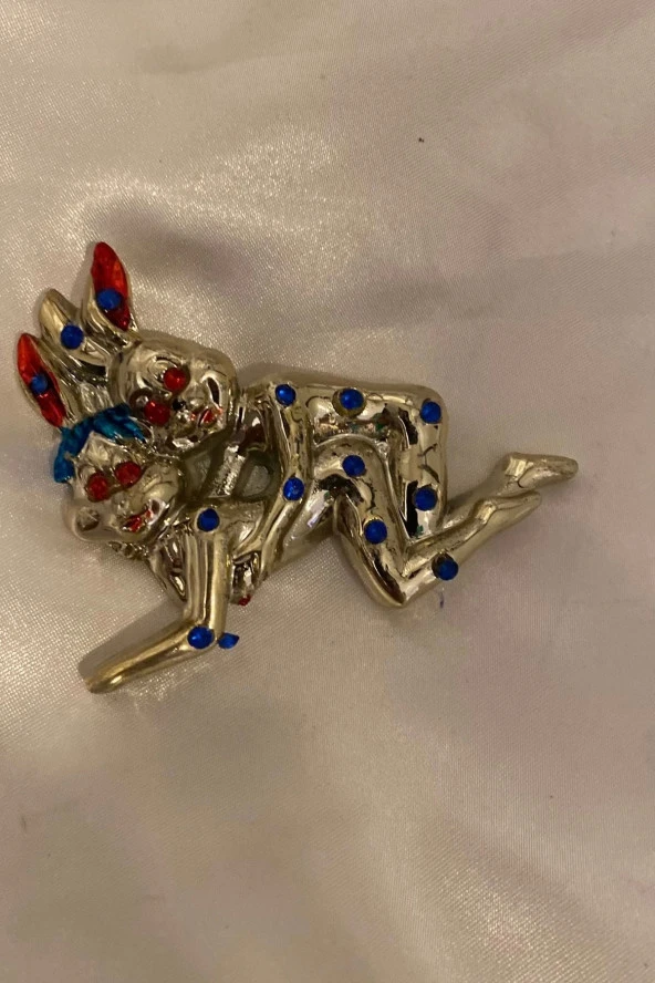 Magnet Playboy Tavşan Eroti k Figürlü Taşlı Metal 4 lü Mıknatıs Magnet Set ürün görseli 1