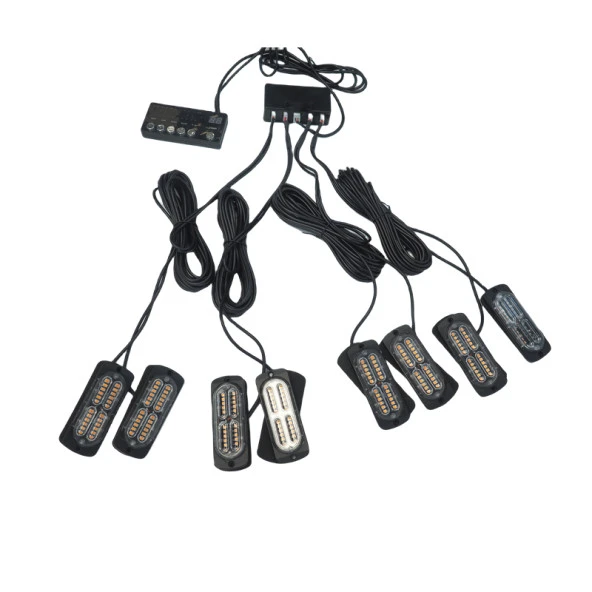 17 fonksiyonlu çakar lamba 12-30v 24 led 8 adet sarı*sarı set / LAPA548-1 ürün görseli 1