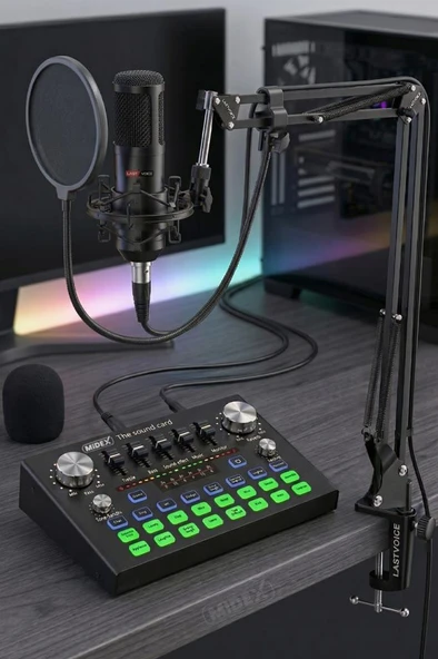 Lastvoice BM800 Live Plus Set Efektli Ses Kartı Mikrofon Stand Kayıt Canlı Yayın Seti (PC ve Telefon) ürün görseli 1