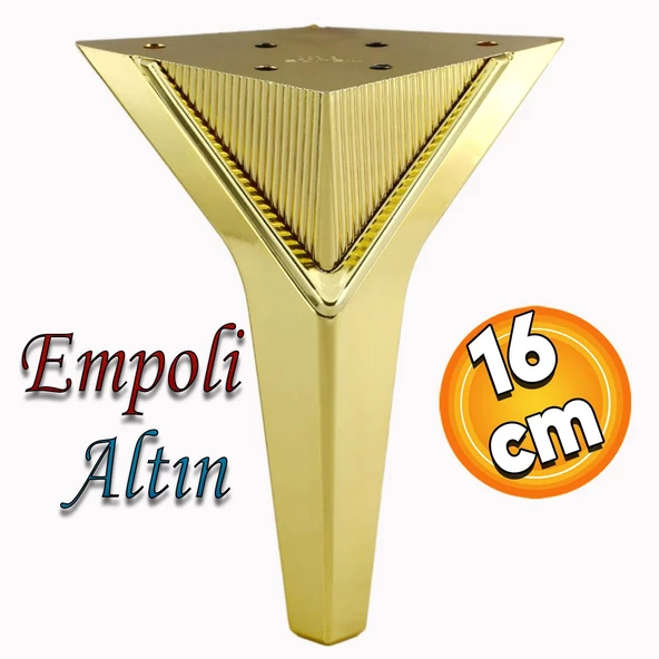 Empoli Lüks Mobilya Oturma Yükseltici Kanepe Sehpa TV Ünite Koltuk Ayağı Baza Ayakları Altın 16 cm ürün görseli 1