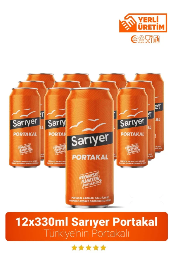 Sarıyer Portakal Aromalı Gazoz 330ml x 12 Adet ürün görseli 1