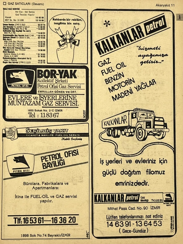 İzmir 1982-1983 Meslek Reklam İlanı Efemera S11 ürün görseli 1