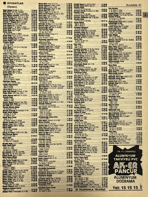 İzmir 1982-1983 Meslek Reklam İlanı Efemera S41 ürün görseli 1
