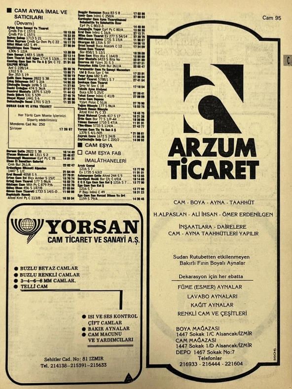 İzmir 1982-1983 Meslek Reklam İlanı Efemera S95 ürün görseli 1