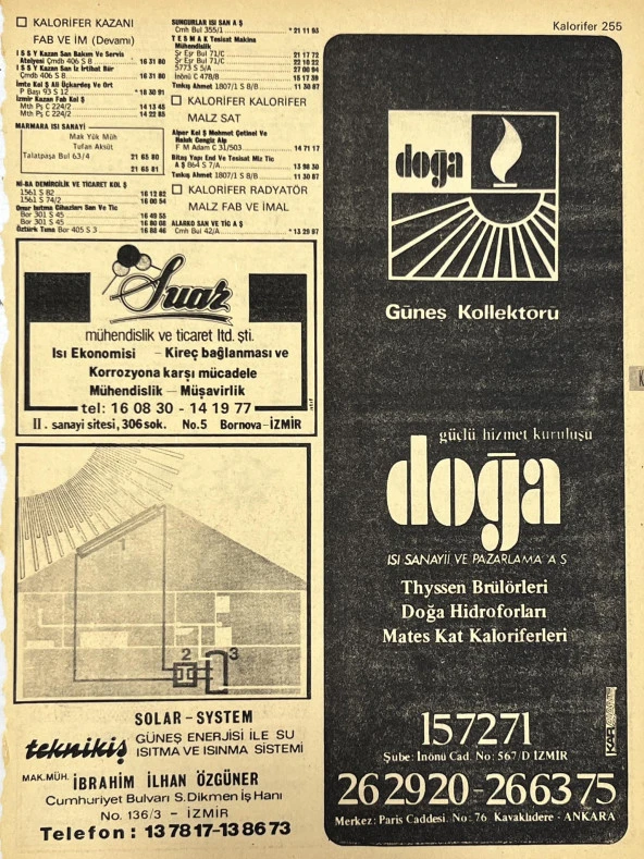 İzmir 1982-1983 Meslek Reklam İlanı Efemera S255 ürün görseli 1