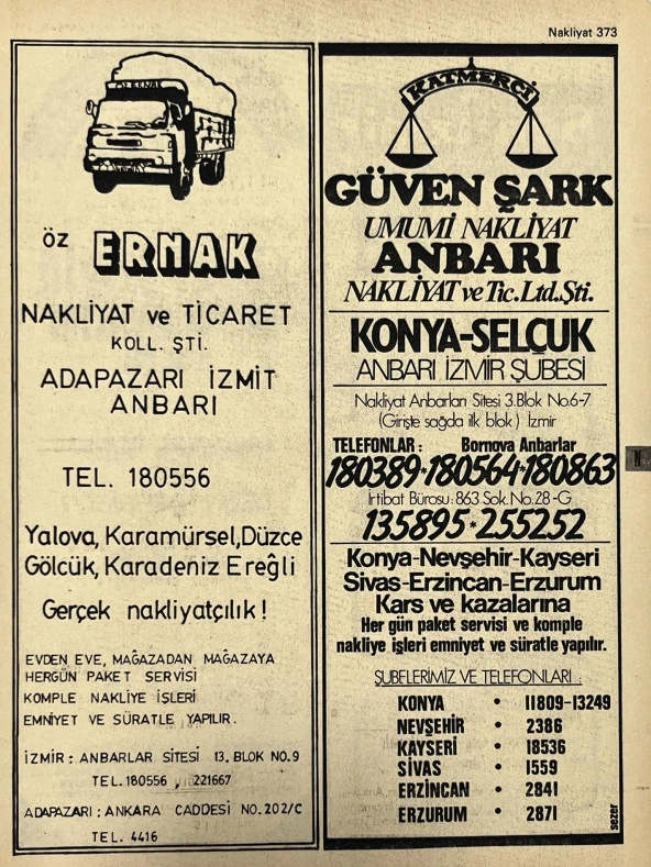 İzmir 1982-1983 Meslek Reklam İlanı Efemera S373 ürün görseli 1