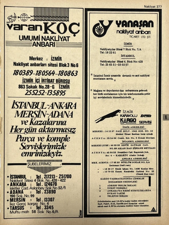 İzmir 1982-1983 Meslek Reklam İlanı Efemera S377 ürün görseli 1