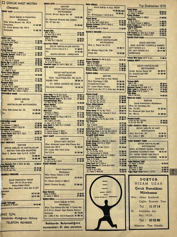 İzmir 1982-1983 Meslek Reklam İlanı Efemera S575 ürün görseli 1