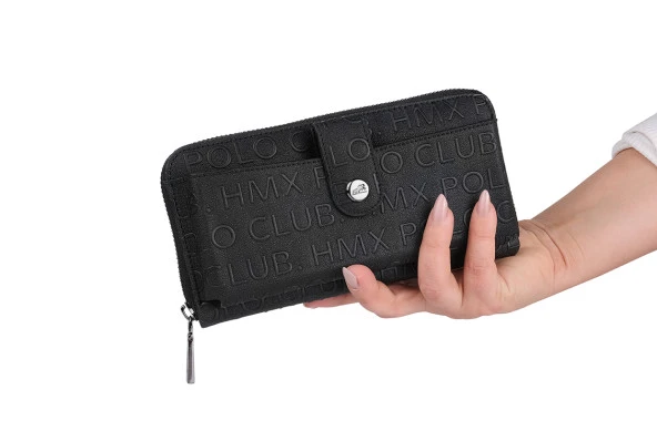 Bagacar Bozuk Para ve Telefon  Bölmeli Kullanışlı Cüzdan Siyah ürün görseli 1