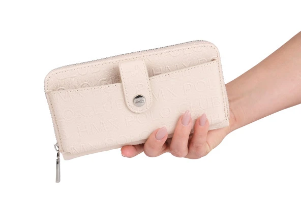 Bagacar Bozuk Para ve Telefon  Bölmeli Kullanışlı Cüzdan Bej ürün görseli 1