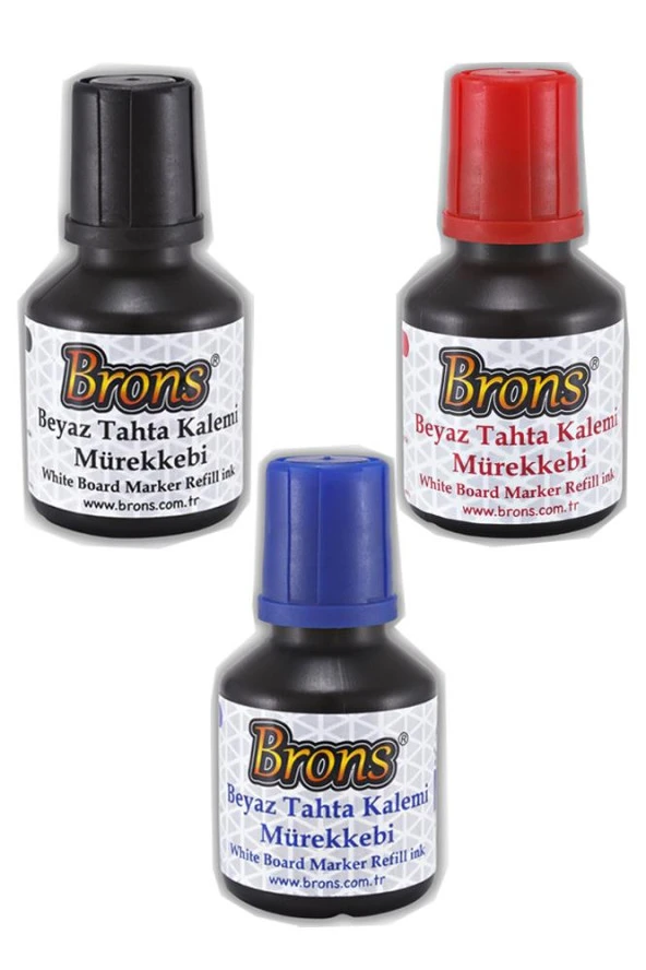 Siyah Mavi Kırmızı Yazı Tahta Kalem Mürekkebi 30 ml 3 Adet Brons Tahta Kalemi Mürekkebi 3 Adet ürün görseli 1