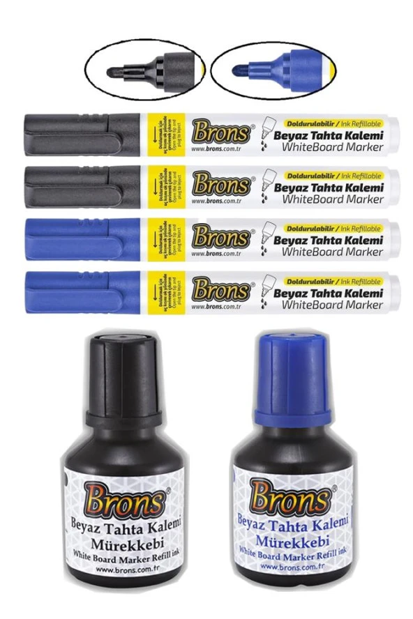 Siyah Mavi Yazı Tahta Kalemi ve Mürekkebi 30 ml Brons Tahta Kalemi Mürekkebi Seti ürün görseli 1