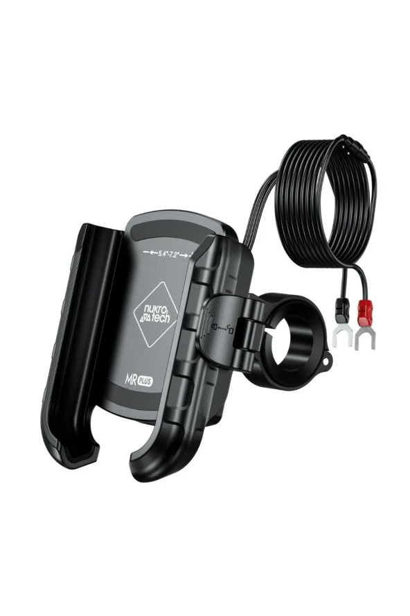 Nukrotech MR PLUS USB-C TYPE-C Şarjlı Klipsli Motosiklet Telefon Tutucu ürün görseli 1