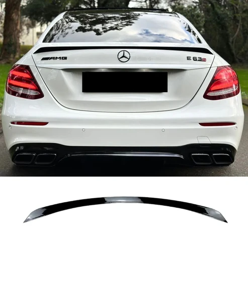 AUTOGP Mercedes w213 e63 bagaj üstü spoiler siyah boyalı plastik 2015+ ürün görseli 1