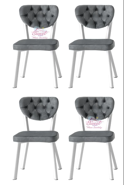 Simge Metal Sandalye Renkli Ayak 4 Lü Set Cafe,Restaurant,Mutfak,Salon,Yemek Odası Sandalyesi ürün görseli 1
