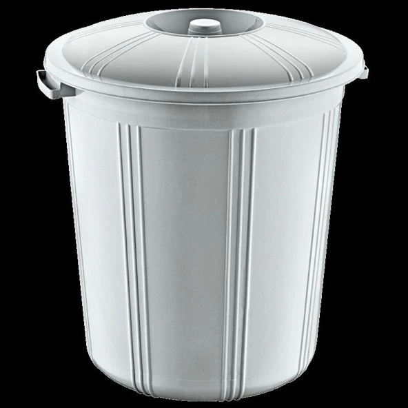 Plastik Fıçı Tip Kapaklı Yuvarlak Klasik Çöp Kovası Kutusu Konteyneri - 37,5-39-37,5 Cm. - 40 Litre ürün görseli 1