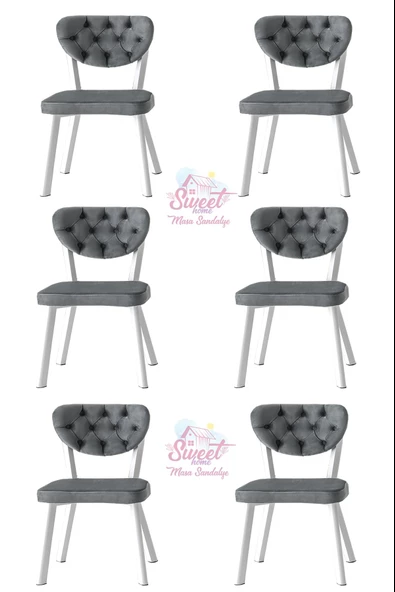 Simge Metal Sandalye Renkli Ayak 6 Lı Set Cafe,Restaurant,Mutfak,Salon,Yemek Odası Sandalyesi ürün görseli 1