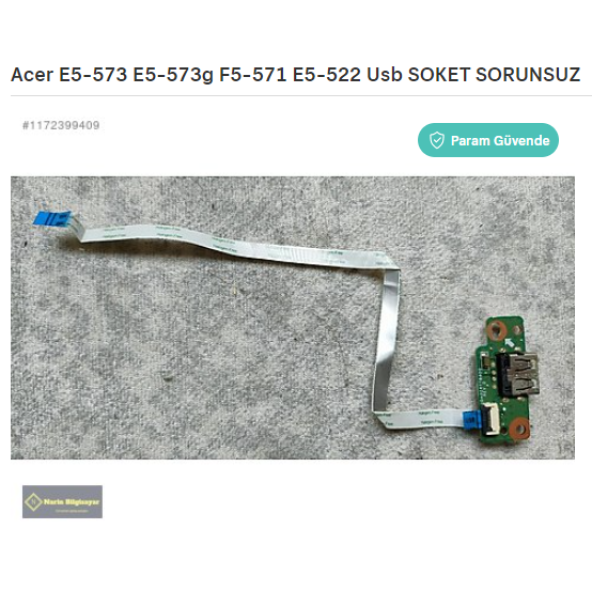 Acer E5-573 E5-573g F5-571 E5-522 Usb SOKET SORUNSUZ ürün görseli 1