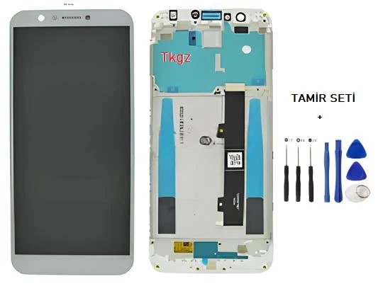 General Mobile GM8 Lcd Ekran Dokunmatik Orijinal Kalite ÇITALI BEYAZ + TAMİR SETİ ürün görseli 1