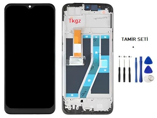 Oppo Realme C2 Lcd Ekran Dokunmatik Orijinal Kalite ÇITALI + TAMİR SETİ ürün görseli 1