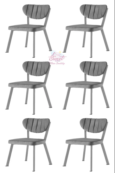 Esinti Metal Sandalye Renkli Ayak 6 Lı Set Cafe,Restaurant,Mutfak,Salon,Yemek Odası Sandalyesi ürün görseli 1