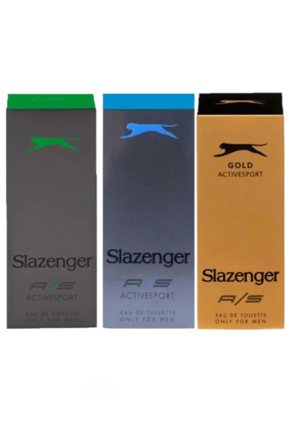 Slazenger 3x 125ml Karma Parfüm Seti (gold-mavi-yeşil) Active Sport ürün görseli 1