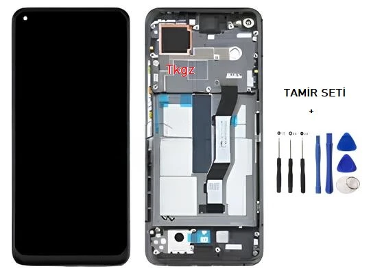 Xiaomi Mİ 10T Lcd Ekran Dokunmatik Orijinal Kalite ÇITALI Siyah + TAMİR SETİ ürün görseli 1
