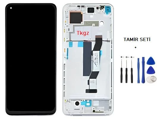 Xiaomi Mİ 10T PRO Lcd Ekran Dokunmatik Orijinal Kalite ÇITALI GÜMÜŞ + TAMİR SETİ ürün görseli 1