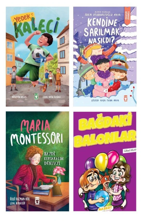 2. ve 3. Sınıf Okuma Seti (Yedek Kaleci + Kendine Sarılmak Nasıldı + Maria Montessori + Dağdaki Balonlar) ürün görseli 1