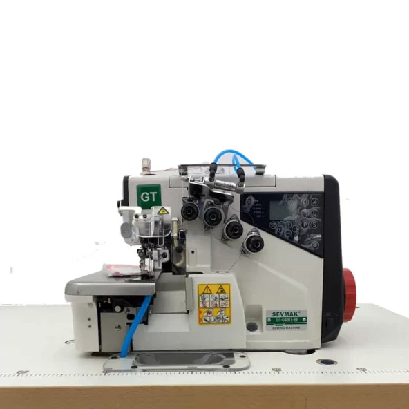 Sevmak GT-04UBT-BK 4 İplik Kıstırmalı Tam Otomatik Akıllı İplik Kesicili Hava Sistemli Overlok Makinası ürün görseli 1