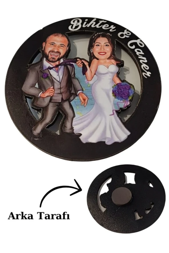 Özcan Tasarım Kişiye Özel Düğün Mağnet - Karikatür Mağnet ürün görseli 1