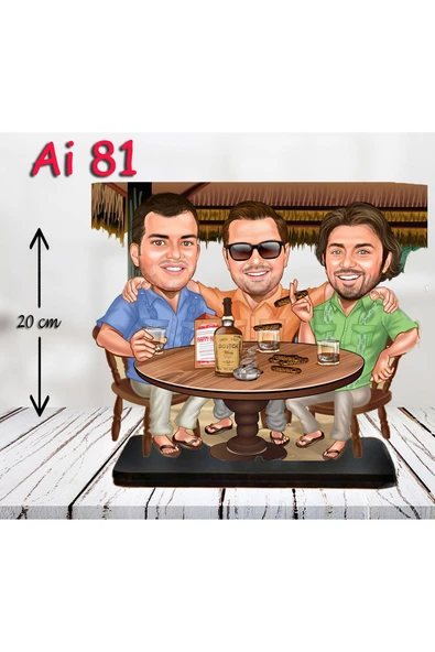 Özcan Tasarım Kişiye Özel Ahşap Biblo - Aile Karikatür Biblo - 3 Kişilik Aile Biblo 23 ürün görseli 1