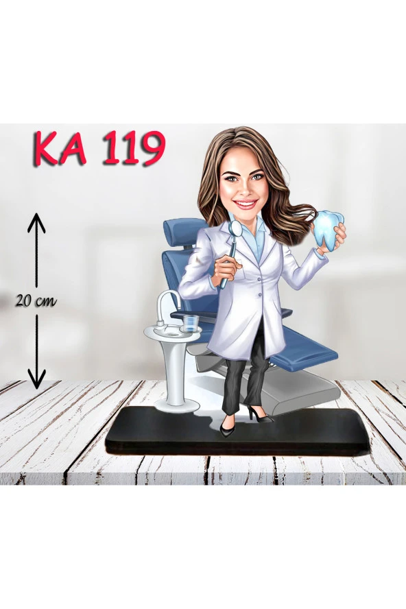 Özcan Tasarım Kişiye Özel Ahşap Biblo - Sağlıkçı Kadın Karikatür Biblo - Doktor Biblo 11 ürün görseli 1