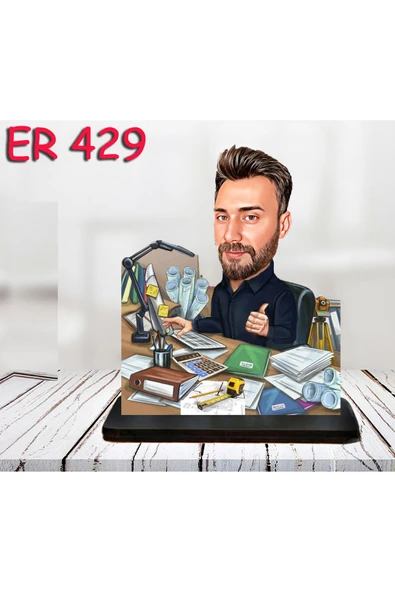 Özcan Tasarım Kişiye Özel Ahşap Biblo - Erkek Meslek Karikatür Biblo 69 ürün görseli 1
