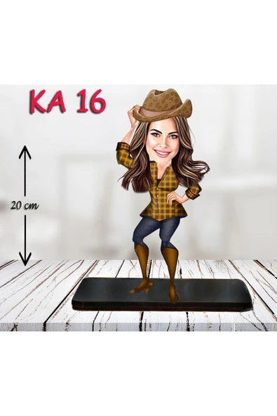 Özcan Tasarım Kişiye Özel Ahşap Biblo - Kadın Karikatür Biblo - Kadın Biblo 5 ürün görseli 1