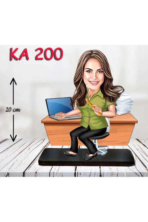 Özcan Tasarım Kişiye Özel Ahşap Biblo - Masa Başı Karikatür Biblo - Kadın Biblo 14 ürün görseli 1