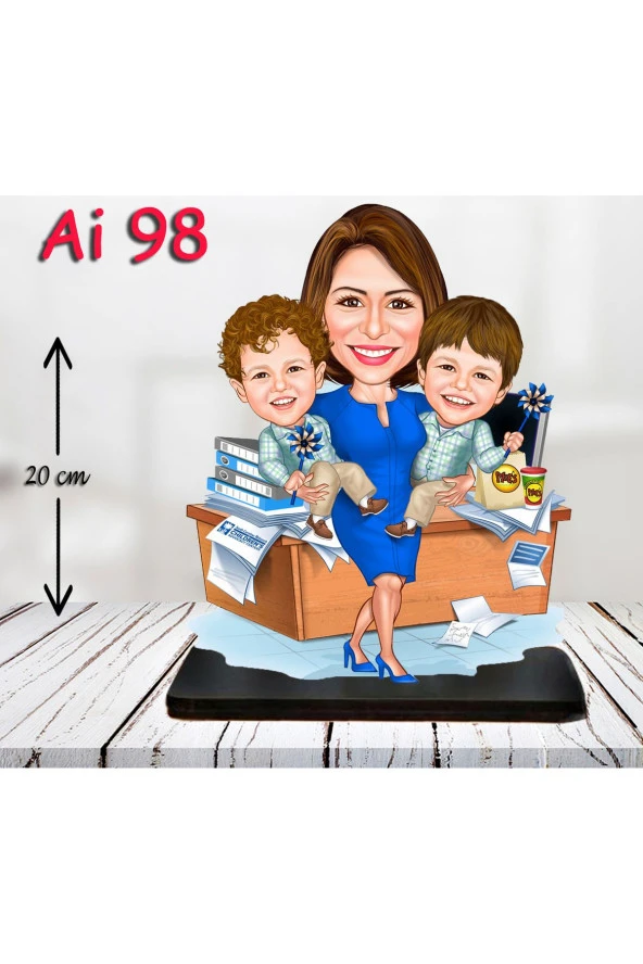 Özcan Tasarım Kişiye Özel Ahşap Biblo - Aile Karikatür Biblo - 3 Kişilik Aile Biblo 26 ürün görseli 1