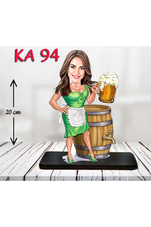 Özcan Tasarım Kişiye Özel Ahşap Biblo - Aşçı Kadın Karikatür Biblo 8 ürün görseli 1