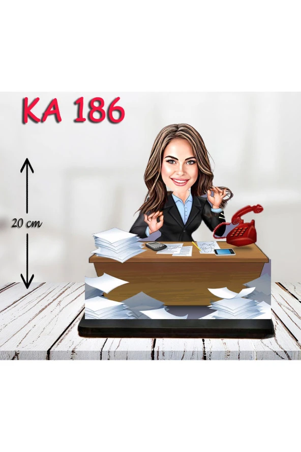 Özcan Tasarım Kişiye Özel Ahşap Biblo - Masa Başı Karikatür Biblo - Kadın Biblo 12 ürün görseli 1