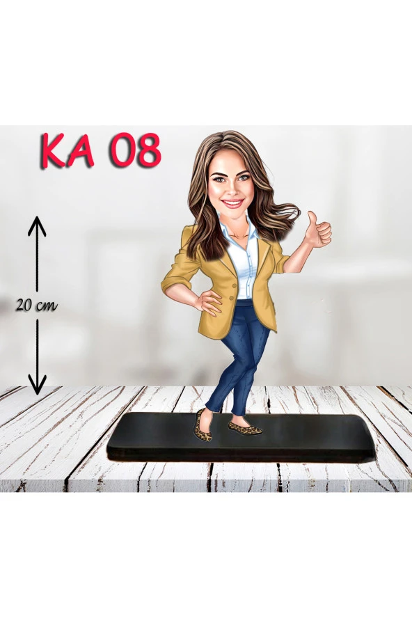 Özcan Tasarım Kişiye Özel Ahşap Biblo - Kadın Karikatür Biblo - Kadın Biblo 2 ürün görseli 1