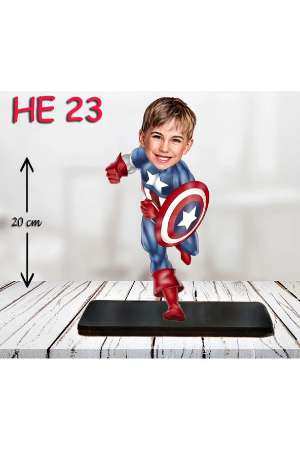 Özcan Tasarım Kişiye Özel Ahşap Biblo - Erkek Çocuk Karikatür Biblo - Kahraman 6 ürün görseli 1
