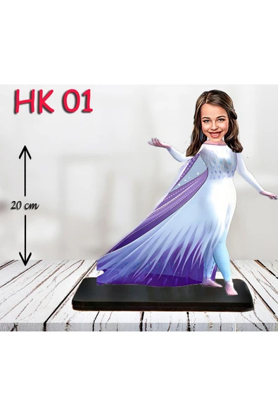 Özcan Tasarım Kişiye Özel Ahşap Biblo - Kız Çocuk Karikatür Biblo - Kahraman ürün görseli 1